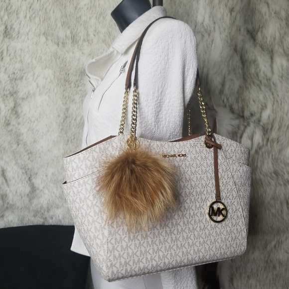 Sold Out Michael Kors 3 Set Matching Shoulder Bag Purse Tote Wallet Pom Designer - Picture 9 of 11